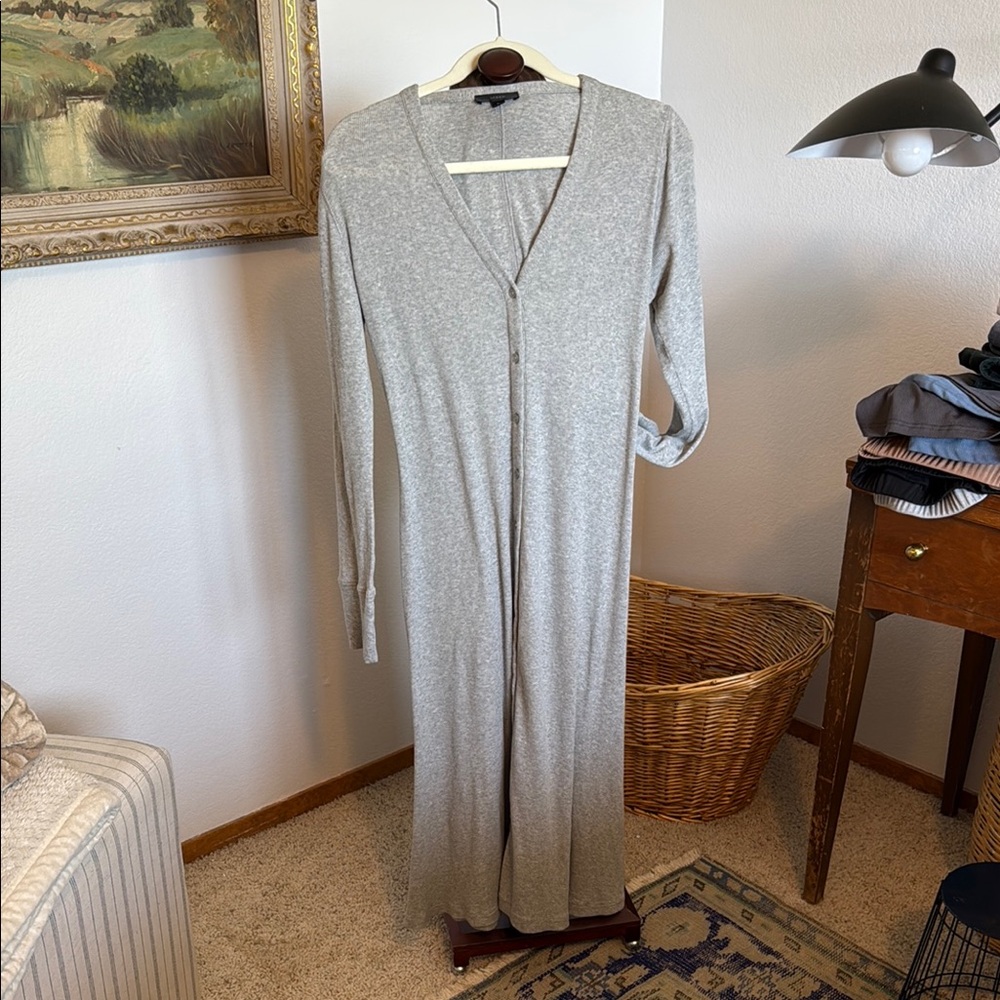 J. Crew Gray A Line Midi Dress